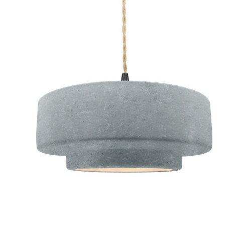 Medium Tier 1-Light Pendant (254|CER-6543-CONC-MBLK-BEIG-TWST-LED1-700)