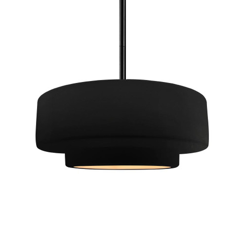 Medium Tier 1-Light Pendant (254|CER-6543-CBGD-MBLK-RIGID-LED1-700)