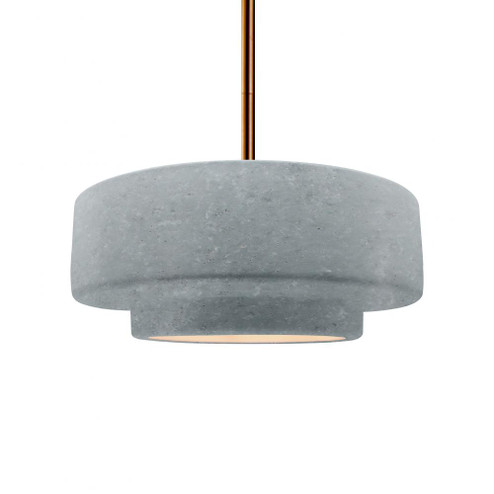 Medium Tier 1-Light Pendant (254|CER-6543-CONC-BRSS-RIGID)