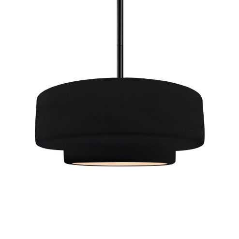 Medium Tier 1-Light Pendant (254|CER-6543-BKMT-MBLK-RIGID-LED1-700)