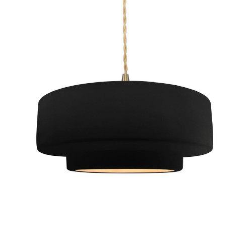 Medium Tier 1-Light Pendant (254|CER-6543-CBGD-BRSS-BEIG-TWST)