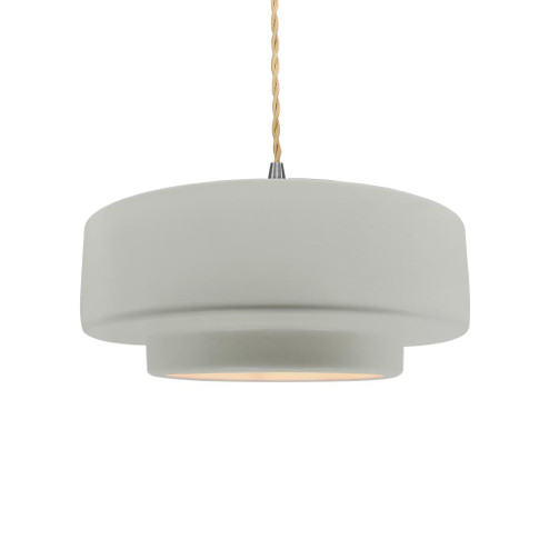 Medium Tier 1-Light Pendant (254|CER-6543-BIS-NCKL-BEIG-TWST-LED1-700)