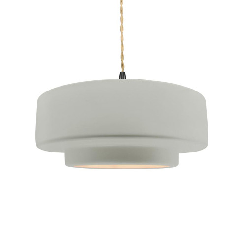 Medium Tier 1-Light Pendant (254|CER-6543-BIS-MBLK-BEIG-TWST-LED1-700)