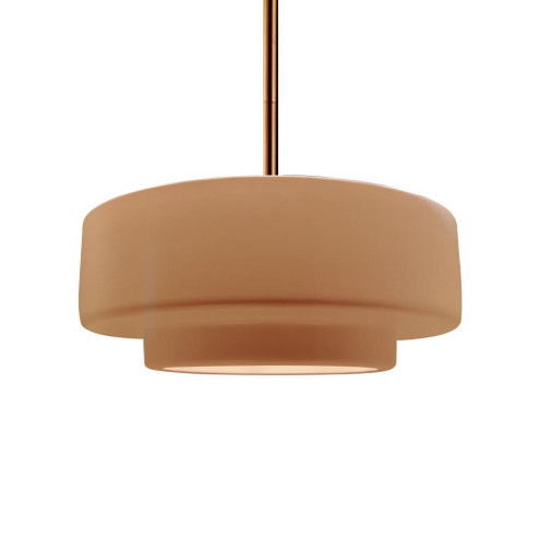 Medium Tier 1-Light Pendant (254|CER-6543-ADOB-BRSS-RIGID-LED1-700)