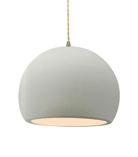 Large Globe 1-Light Pendant (254|CER-6535-MAT-ABRS-BEIG-TWST-LED1-700)