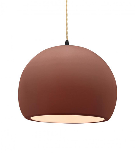 Large Globe 1-Light Pendant (254|CER-6535-CLAY-MBLK-BEIG-TWST)