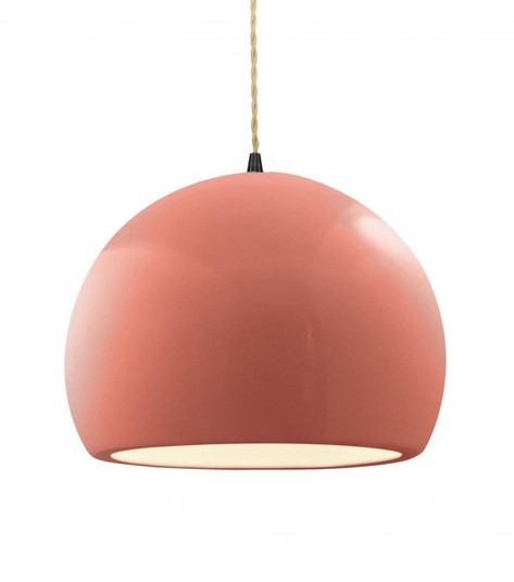 Large Globe 1-Light Pendant (254|CER-6535-BSH-MBLK-BEIG-TWST-LED1-700)
