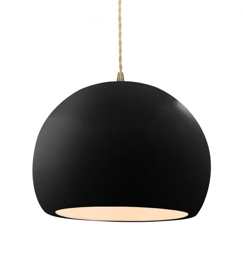 Large Globe 1-Light Pendant (254|CER-6535-BLK-ABRS-BEIG-TWST)
