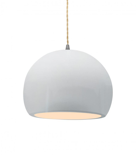 Medium Globe 1-Light Pendant (254|CER-6533-WTWT-NCKL-BEIG-TWST-LED1-700)