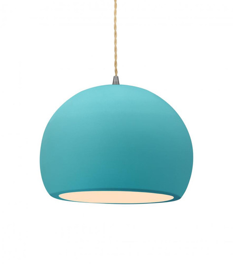 Medium Globe 1-Light Pendant (254|CER-6533-RFPL-NCKL-BEIG-TWST-LED1-700)