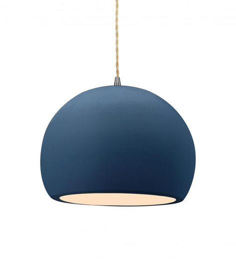 Medium Globe 1-Light Pendant (254|CER-6533-MDMT-NCKL-BEIG-TWST-LED1-700)