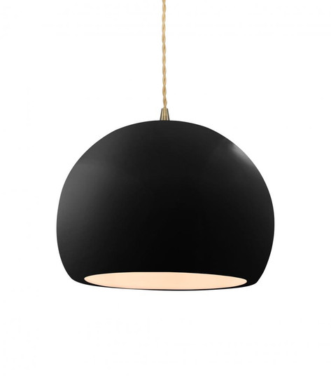Medium Globe 1-Light Pendant (254|CER-6533-BLK-ABRS-BEIG-TWST)