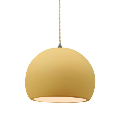 Small Globe 1-Light Pendant (254|CER-6530-MYLW-NCKL-BEIG-TWST)