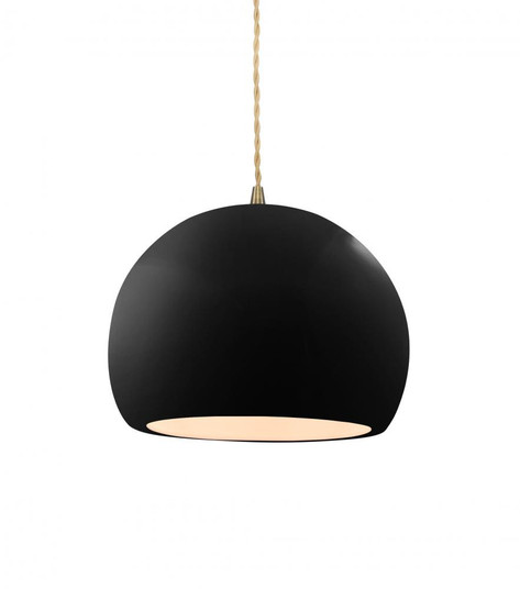 Small Globe 1-Light Pendant (254|CER-6530-BLK-ABRS-BEIG-TWST-LED1-700)