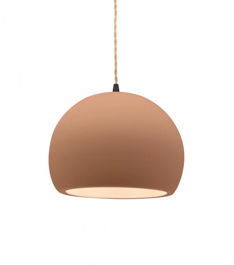 Small Globe 1-Light Pendant (254|CER-6530-ADOB-MBLK-BEIG-TWST-LED1-700)