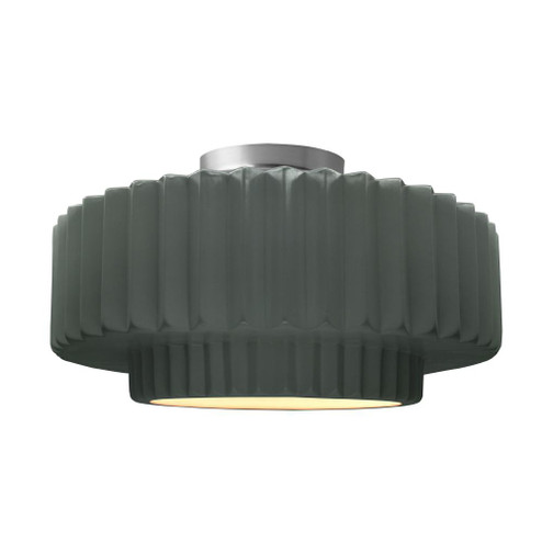 Large Tier Pleated Semi-Flush (254|CER-6375-PWGN-NCKL-LED1-700)