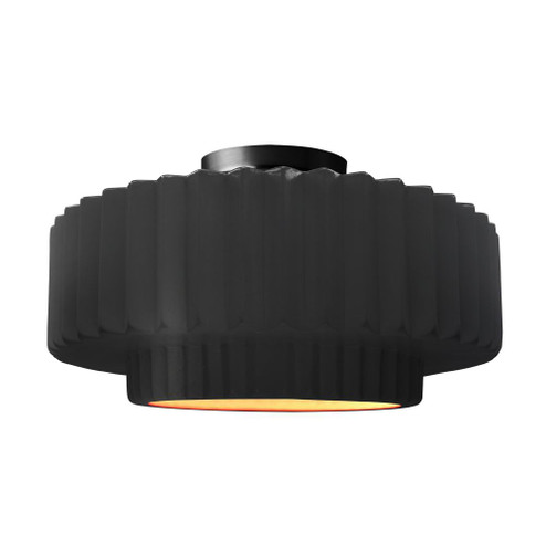 Large Tier Pleated Semi-Flush (254|CER-6375-CBGD-MBLK-LED1-700)