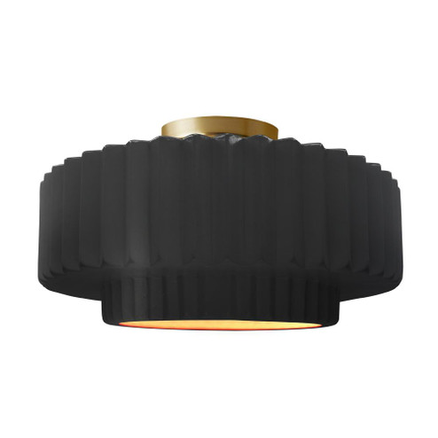 Large Tier Pleated Semi-Flush (254|CER-6375-CBGD-BRSS-LED1-700)
