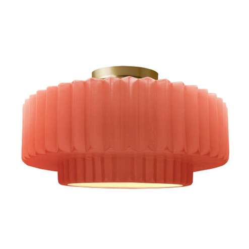 Large Tier Pleated Semi-Flush (254|CER-6375-BSH-BRSS-LED1-700)