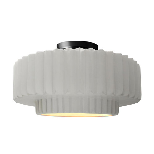 Large Tier Pleated Semi-Flush (254|CER-6375-BIS-MBLK-LED1-700)