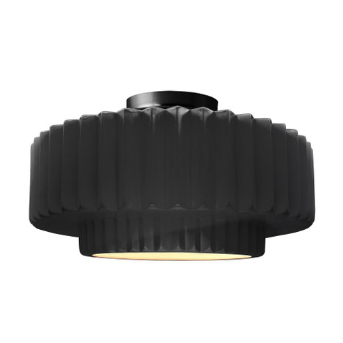 Large Tier Pleated Semi-Flush (254|CER-6375-BKMT-MBLK)