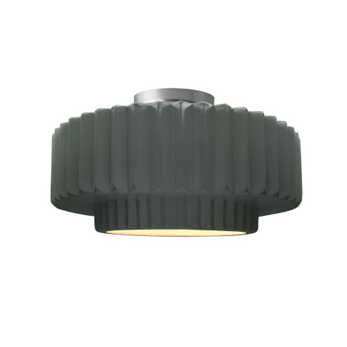 Medium Tier Pleated Semi-Flush (254|CER-6373-PWGN-NCKL-LED1-700)