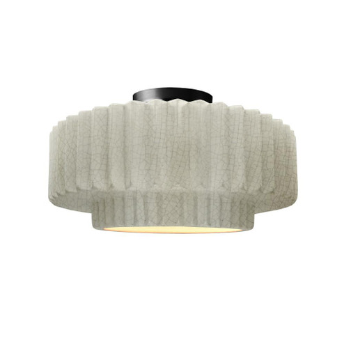 Medium Tier Pleated LED Semi-Flush (254|CER-6373-CRK-MBLK-LED1-700)
