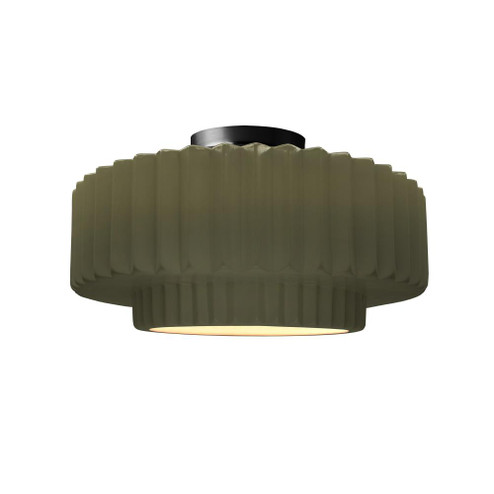 Medium Tier Pleated Semi-Flush (254|CER-6373-MGRN-MBLK)