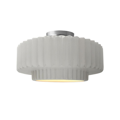 Medium Tier Pleated Semi-Flush (254|CER-6373-BIS-NCKL-LED1-700)