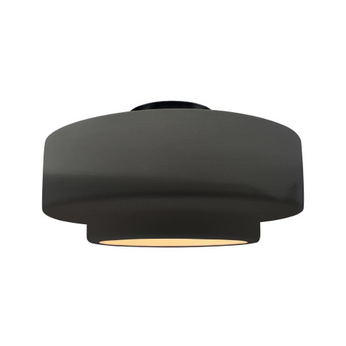 Large Tier Semi-Flush (254|CER-6365-GRY-MBLK)