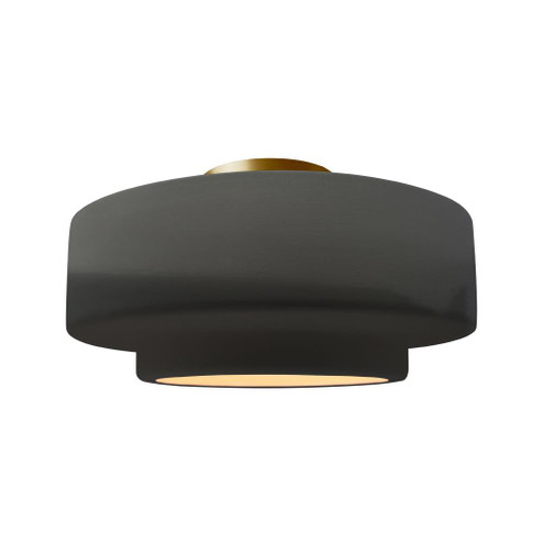 Large Tier Semi-Flush (254|CER-6365-GRY-BRSS)