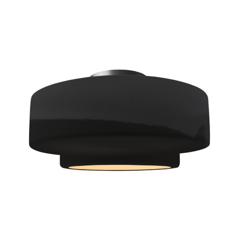 Large Tier Semi-Flush (254|CER-6365-BLK-NCKL)