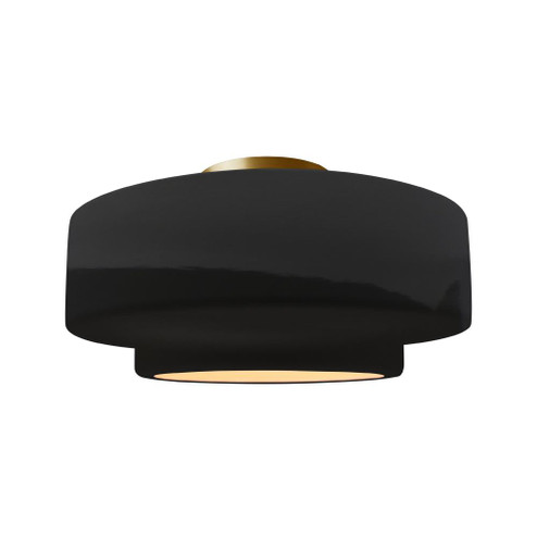 Large Tier Semi-Flush (254|CER-6365-BLK-BRSS)