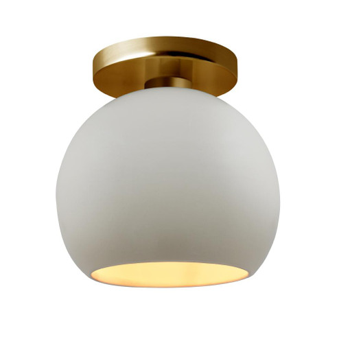 Medium Globe Semi-Flush (254|CER-6353-MTGD-BRSS)