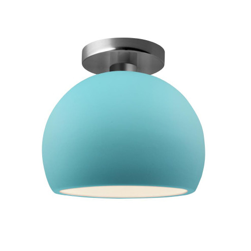 Small Globe Semi-Flush (254|CER-6350-RFPL-NCKL-LED1-700)