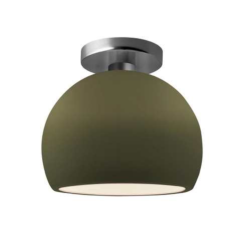 Small Globe Semi-Flush (254|CER-6350-MGRN-NCKL-LED1-700)