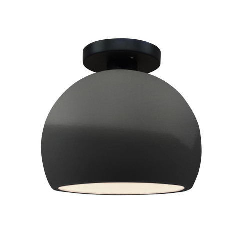 Small Globe Semi-Flush (254|CER-6350-GRY-MBLK-LED1-700)
