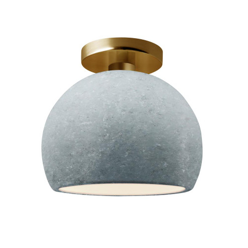 Small Globe Semi-Flush (254|CER-6350-CONC-BRSS-LED1-700)