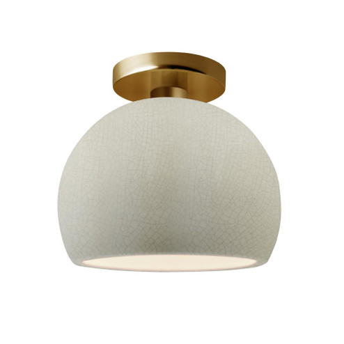 Small Globe Semi-Flush (254|CER-6350-CRK-BRSS)