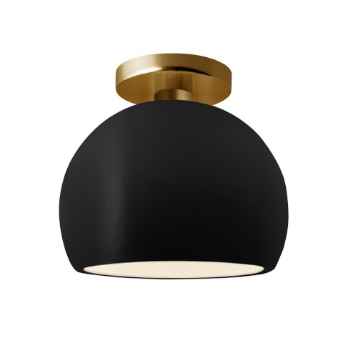 Small Globe Semi-Flush (254|CER-6350-CRB-BRSS)