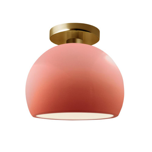 Small Globe Semi-Flush (254|CER-6350-BSH-BRSS)