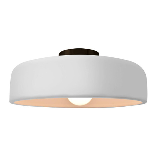 Large Spire Semi-Flush (254|CER-6345-WHT-MBLK)