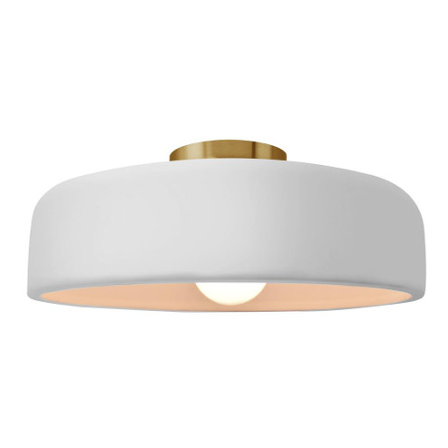Large Spire Semi-Flush (254|CER-6345-WHT-BRSS)
