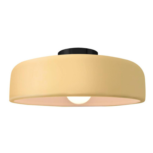 Large Spire Semi-Flush (254|CER-6345-MYLW-MBLK-LED1-700)