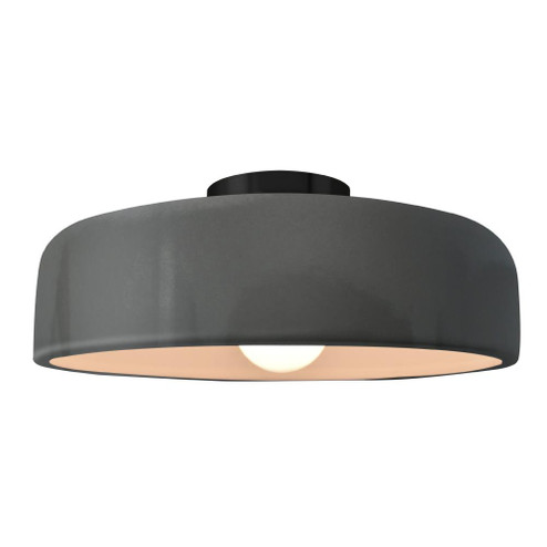 Large Spire Semi-Flush (254|CER-6345-GRY-MBLK-LED1-700)