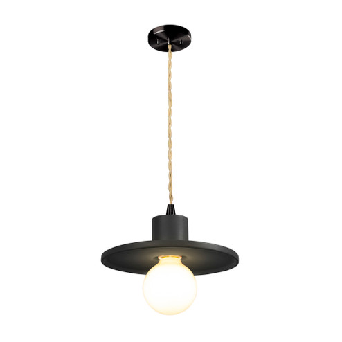 Saucer Pendant (254|CER-6325-CRB-MBLK-BEIG-TWST)