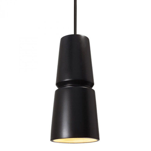 Small Cone 1-Light LED Pendant (254|CER-6430-CRB-MBLK-RIGID-LED1-700)