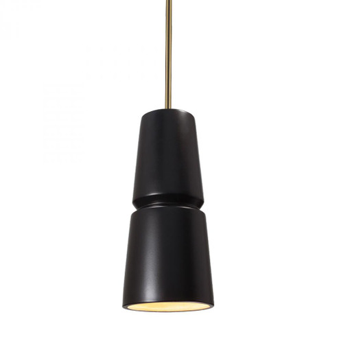 Small Cone 1-Light Pendant (254|CER-6430-CRB-ABRS-RIGID)