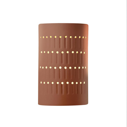 Small LED Cactus Cylinder - Open Top & Bottom (Outdoor) (254|CER-2285W-CLAY-LED1-1000)