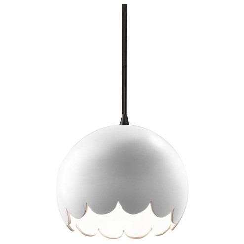 Scallop LED Pendant (254|CER-6470-WHT-MBLK-BKCD-LED1-700)
